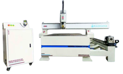 Wood Router with Rotary Attachment